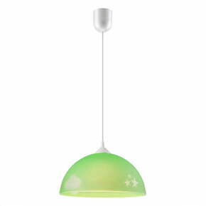 Zelena otroška svetilka s steklenim senčnikom ø 30 cm Day &amp; Night – LAMKUR
