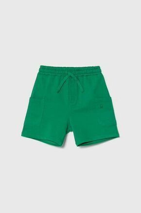 Otroške bombažne kratke hlače United Colors of Benetton zelena barva - zelena. Otroški kratke hlače iz kolekcije United Colors of Benetton
