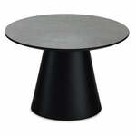 Črna/temno siva mizica z mizno ploščo v marmornem dekorju ø 60 cm Tango – Furnhouse