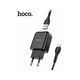 HOCO pametni hišni polnilec N2 z USB vtičem in s polnilnim kablom Micro USB 2,1A - črn
