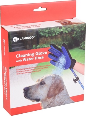 WEBHIDDENBRAND Flamingo rokavice za čiščenje za pse z vodno prho