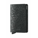 Usnjena denarnica Secrid Slimwallet Hexagon Black črna barva - črna. Mala denarnica iz kolekcije Secrid. Model izdelan iz kombinacije naravnega usnja in kovine.