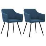 Greatstore Jedilni stoli 2 kosa modro blago