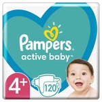 PAMPERS Active Baby plenice za enkratno uporabo 4+ (10-15 kg) 120 kos - MEGA PAKET