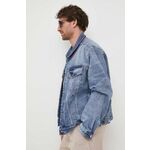 Jeans jakna Tommy Hilfiger x Shawn Mendes - modra. Jakna iz kolekcije Tommy Hilfiger. Nepodložen model, izdelan iz jeansa. Trden material, ki ohranja obliko.