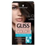 Schwarzkopf Gliss Color Care &amp; Moisture barva za lase, 4-0 Natural Dark Brown