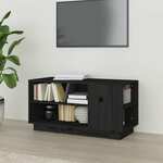 Vidaxl TV omarica črn 80x35x40,5 cm trdna borovina