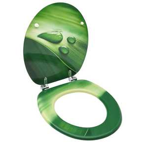 Slomart Deska za WC školjko MDF zelena dizajn vodne kapljice