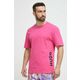 Kratka majica za plažo HUGO roza barva - roza. Kratka majica za na plažo iz kolekcije HUGO. Model izdelan iz tanke, elastične pletenine. Lahek material, namenjen za toplejše letne čase.