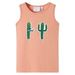 vidaXL Otroška majica brez rokavov kaktus svetlo oranžna 116
