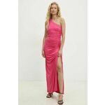 Obleka Answear Lab roza barva - roza. Elegantna obleka iz kolekcije Answear Lab. Model izdelan iz tanke, zelo elastične pletenine. Model iz mehke in zračne tkanine je idealen za toplejše letne čase.