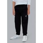 Calvin Klein Jeans trenirka otroška bombažna z elastanom črna LVCKTJC14B.9BY2
