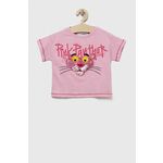 Otroška bombažna kratka majica Desigual Pink Panther roza barva - roza. Otroška kratka majica iz kolekcije Desigual. Model izdelan iz tanke, rahlo elastične pletenine.