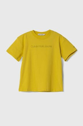 Kratka majica Calvin Klein Jeans rumena barva - rumena. Otroške kratka majica iz kolekcije Calvin Klein Jeans