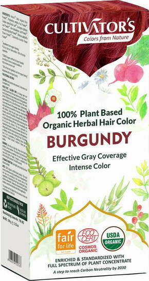 "CULTIVATOR'S Organska zeliščna barva za lase Burgundija - 100 g"