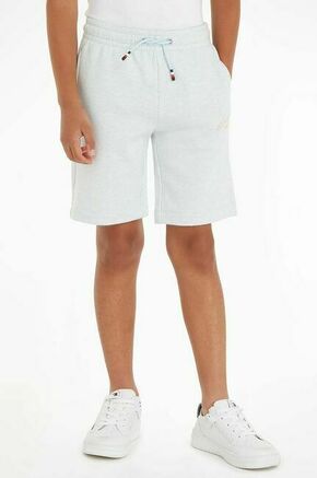 Otroške kratke hlače Tommy Hilfiger - modra. Otroški kratke hlače iz kolekcije Tommy Hilfiger. Model izdelan iz gladke pletenine.