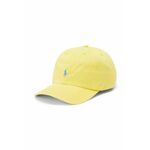 Otroška bombažna bejzbolska kapa Polo Ralph Lauren rumena barva - rumena. Otroški kapa s šiltom vrste baseball iz kolekcije Polo Ralph Lauren. Model izdelan iz enobarvne tkanine z vstavki.