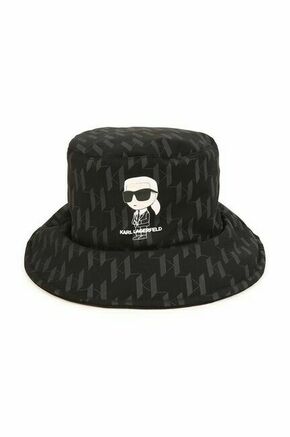 Otroški klobuk Karl Lagerfeld črna barva - črna. Otroške klobuk iz kolekcije Karl Lagerfeld. Model z ozkim robom