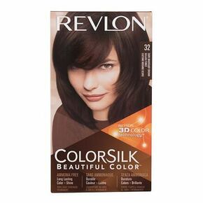 Revlon Colorsilk Beautiful Color odtenek 32 Dark Mahogany Brown darilni set barva za lase Colorsilk Beautiful Color 59