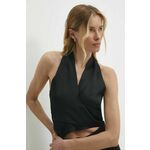 Majica Answear Lab ženska, črna barva - črna. Bluza iz kolekcije Answear Lab izdelana iz enobarvne tkanine. Model iz mehke in zračne tkanine je idealen za toplejše letne čase.