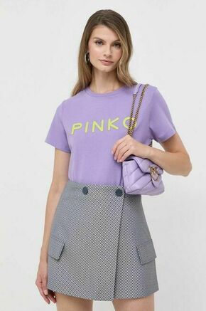 Bombažna kratka majica Pinko vijolična barva - vijolična. Kratka majica iz kolekcije Pinko