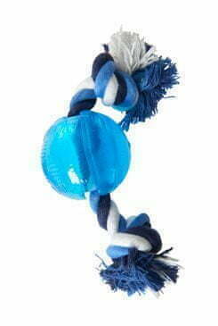 Buster Igrača za pse Močna žoga z vrvjo svetlo modra