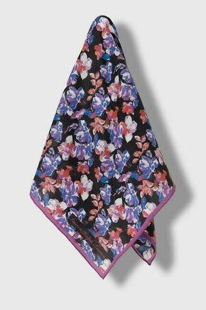 Rutica s primesjo svile Lauren Ralph Lauren vijolična barva - vijolična. Rutica iz kolekcije Lauren Ralph Lauren. Model izdelan iz vzorčaste tkanine. Material