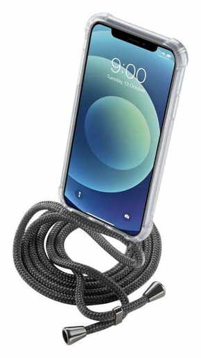 CellularLine Neck-Case zaščitni ovitek s črno vrvico za okoli vratu za Apple iPhone 12 Mini