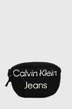 Otroška opasna torbica Calvin Klein Jeans črna barva - črna. Otroški Srednje velika pasna torbica iz kolekcije Calvin Klein Jeans. Model na zapenjanje