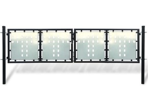 VIDAXL Enojna ograjna vrata 300x125 cm črna