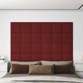 Shumee Stenski paneli 12 kosov vinsko rdeči 30x30 cm blago 1