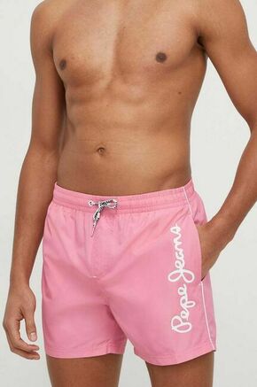 Kopalne kratke hlače Pepe Jeans roza barva - roza. Kopalne kratke hlače iz kolekcije Pepe Jeans