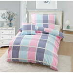 Rožnata/vijolična enojna 3-delna posteljnina iz mikrosatena 140x200 cm Logan – My House