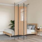 vidaXL 3-panelni pregradni zid Bež 120 x 220 cm Blago