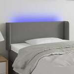 Greatstore LED posteljno vzglavje temno sivo 83x16x78/88 cm blago