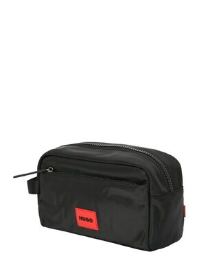 Kozmetična torbica HUGO črna barva - črna. Toaletna torbica iz kolekcije HUGO. Model izdelan iz tekstilnega materiala.