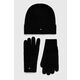 Kapa in rokavice Tommy Hilfiger črna barva - črna. Kapa in rokavice iz kolekcije Tommy Hilfiger. Model izdelan iz enobarvne pletenine.