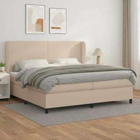 Box spring postelja z vzmetnico kapučino 200x200 cm um. usnje - vidaXL - Rjava - 95