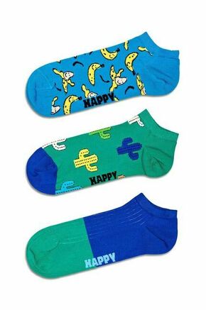 Nogavice Happy Socks Banana Low Socks 3-pack - modra. Nogavice iz kolekcije Happy Socks. Model izdelan iz elastičnega