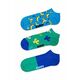 Nogavice Happy Socks Banana Low Socks 3-pack - modra. Nogavice iz kolekcije Happy Socks. Model izdelan iz elastičnega, vzorčastega materiala. V kompletu so trije pari.