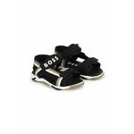 Otroški sandali BOSS črna barva - črna. Otroški sandali iz kolekcije BOSS. Model izdelan iz tekstilnega materiala.