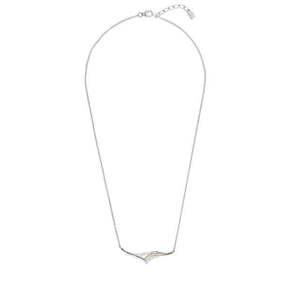 MOISS Luksuzna dvobarvna ogrlica s cirkoni N0000480 srebro 925/1000