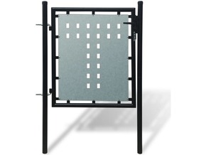 VIDAXL Enojna ograjna vrata 100x125 cm črna