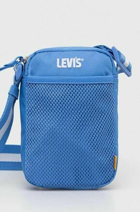 Torbica za okoli pasu Levi's - modra. Majhna torbica iz kolekcije Levi's. Model na zapenjanje