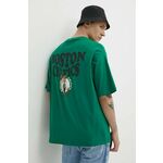 Bombažna kratka majica New Era moška, zelena barva, BOSTON CELTICS - zelena. Kratka majica iz kolekcije New Era, izdelana iz tanke, elastične pletenine. Model iz zračne bombažne tkanine.