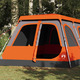 Vidaxl Šotor za kampiranje za 10 oseb sivo oranžen za hitro postavitev