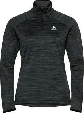 Odlo Women's Run Easy Half-Zip Long-Sleeve Mid Layer Top Black Melange L Tekaša majica
