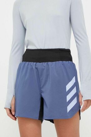 Športne kratke hlače adidas TERREX Agravic ženske - modra. Športne kratke hlače iz kolekcije adidas TERREX. Model izdelan iz recikliranega materiala