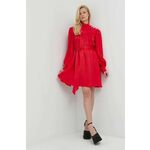 Obleka Custommade Kaya rdeča barva - rdeča. Lahkotna obleka iz kolekcije Custommade. Nabran model, izdelan iz enobarvne tkanine.