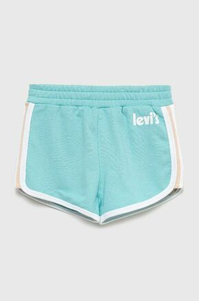 Levi's otroške kratke hlače - modra. Otroške kratke hlače iz kolekcije Levi's. Model narejen iz plesti.